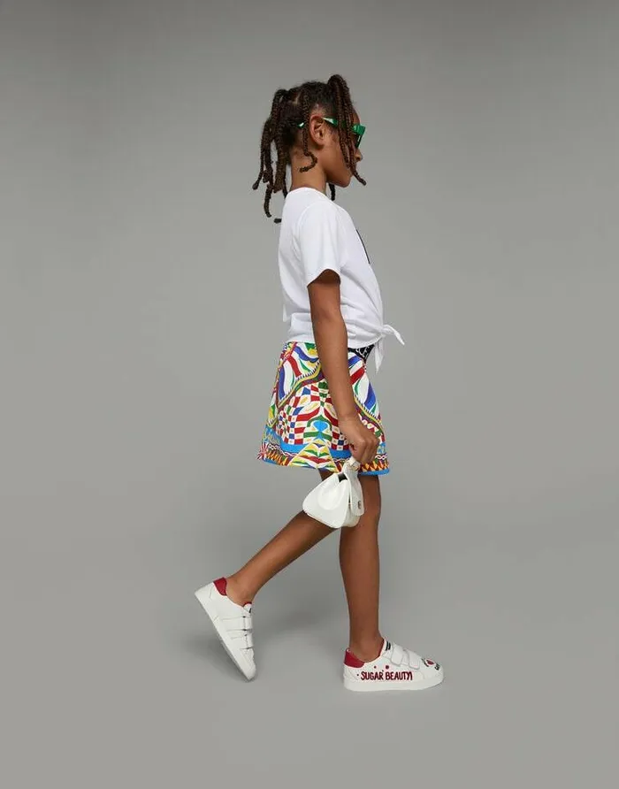 Dolce and Gabbana TShirts And Sweatshirts Children Jersey Tshirt With Carrettodesign DG Patch And Knot Detail White Dolce and Gabbana TShirts And Sweatshirts Children Jersey Tshirt With Carrettodesign DG Patch And Knot Detail White