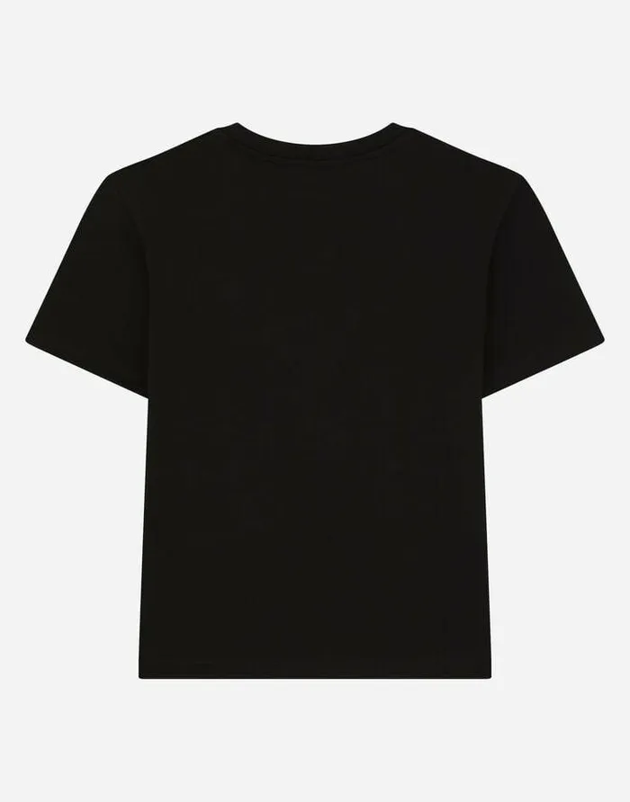Dolce and Gabbana TShirts And Sweatshirts Children Jersey Tshirt With DG Milano Logo Black Dolce and Gabbana TShirts And Sweatshirts Children Jersey Tshirt With DG Milano Logo Black