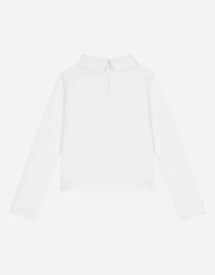 Dolce and Gabbana TShirts And Sweatshirts Children Jersey Tshirt With Logo Embroidery White Dolce and Gabbana TShirts And Sweatshirts Children Jersey Tshirt With Logo Embroidery White