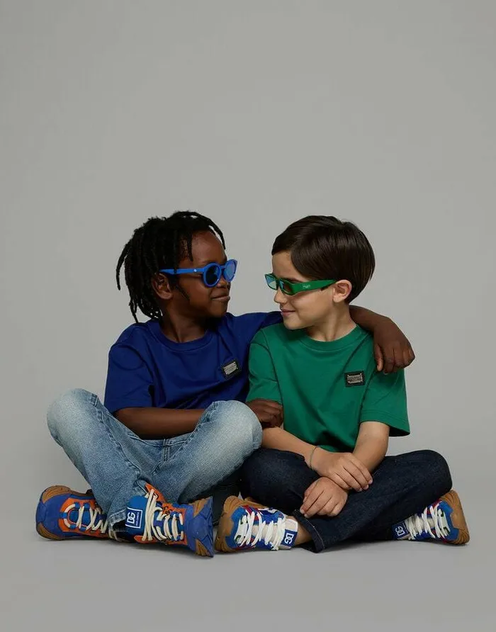 Dolce and Gabbana TShirts And Sweatshirts Children Jersey Tshirt With Logo Tag Blue Dolce and Gabbana TShirts And Sweatshirts Children Jersey Tshirt With Logo Tag Blue