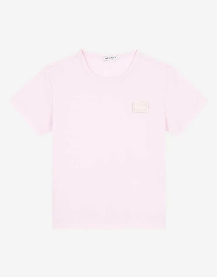 Dolce and Gabbana TShirts And Sweatshirts Children Jersey Tshirt With Logo Tag Pink Dolce and Gabbana TShirts And Sweatshirts Children Jersey Tshirt With Logo Tag Pink