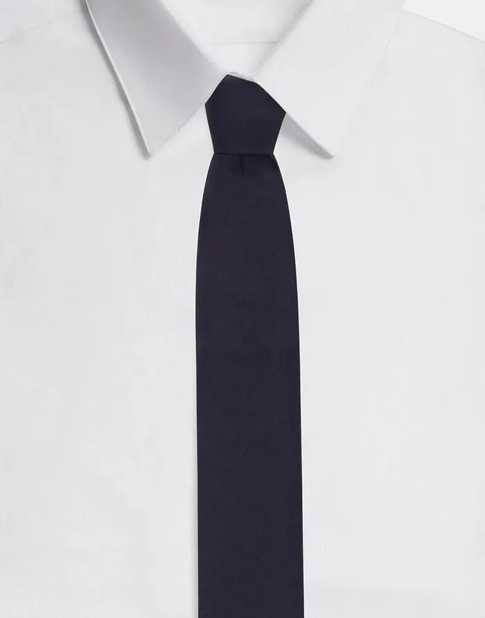 Dolce and Gabbana Ties And Pocket Squares Men 6cm Silk Blade Tie With DG Logo Embroidery Blue Dolce and Gabbana Ties And Pocket Squares Men 6cm Silk Blade Tie With DG Logo Embroidery Blue