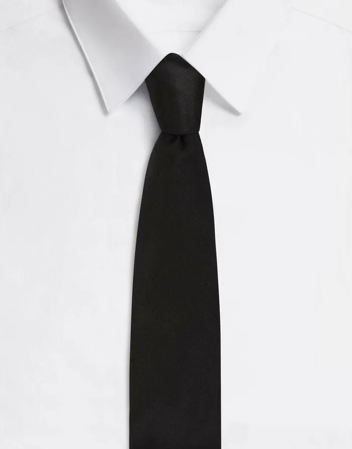 Dolce and Gabbana Ties And Pocket Squares Men 6cm Blade Tie In Silk Black