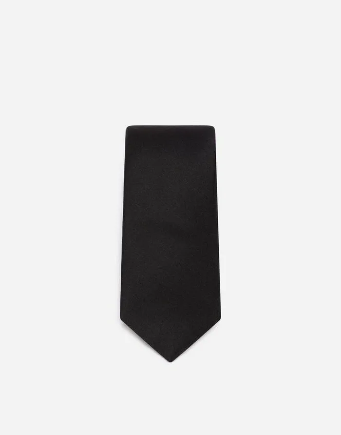 Dolce and Gabbana Ties And Pocket Squares Men 6cm Blade Tie In Silk Black Dolce and Gabbana Ties And Pocket Squares Men 6cm Blade Tie In Silk Black