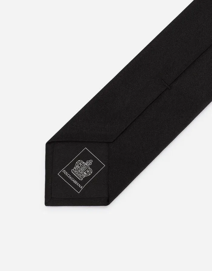 Dolce and Gabbana Ties And Pocket Squares Men 6cm Blade Tie In Silk Black Dolce and Gabbana Ties And Pocket Squares Men 6cm Blade Tie In Silk Black