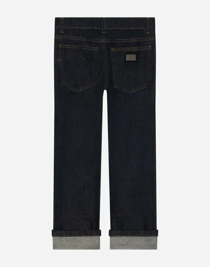 Dolce and Gabbana Trousers And Shorts Children 5pocket Stretch Denim Jeans With Logo Tag Multicolor Dolce and Gabbana Trousers And Shorts Children 5pocket Stretch Denim Jeans With Logo Tag Multicolor
