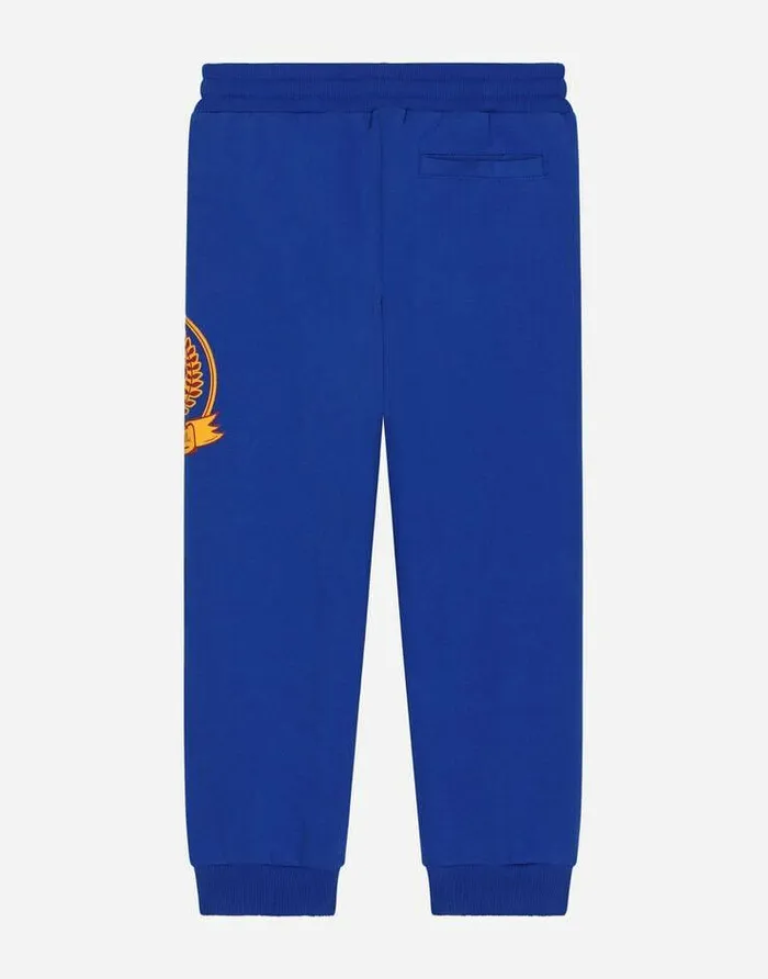 Dolce and Gabbana Trousers And Shorts Children Cotton Jogging Pants With Mascot Print Blue Dolce and Gabbana Trousers And Shorts Children Cotton Jogging Pants With Mascot Print Blue