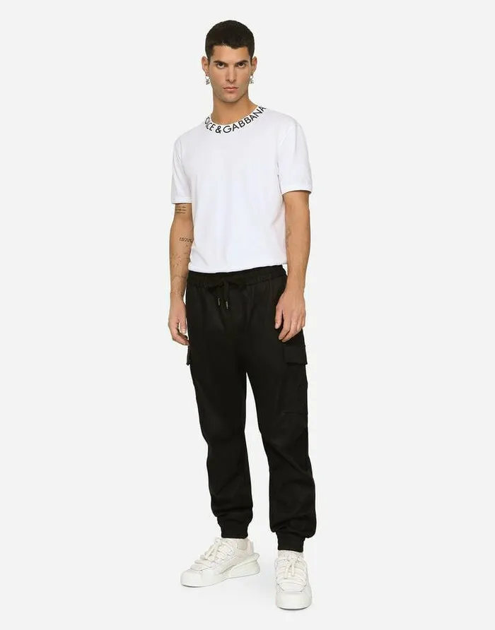 Dolce and Gabbana Trousers And Shorts Men Cotton Cargo Pants With Branded Tag Blue Dolce and Gabbana Trousers And Shorts Men Cotton Cargo Pants With Branded Tag Blue