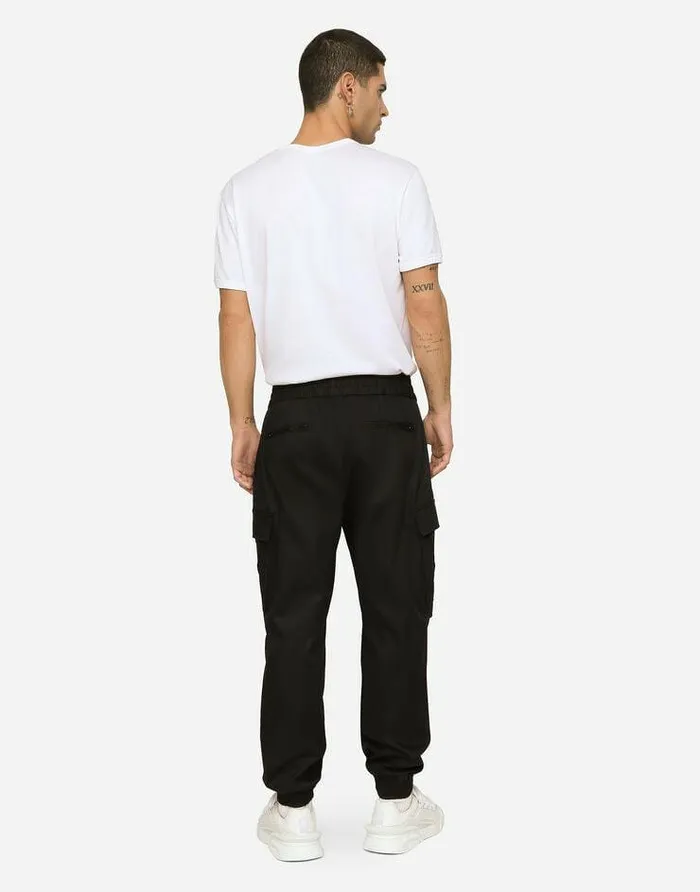 Dolce and Gabbana Trousers And Shorts Men Cotton Cargo Pants With Branded Tag Blue Dolce and Gabbana Trousers And Shorts Men Cotton Cargo Pants With Branded Tag Blue