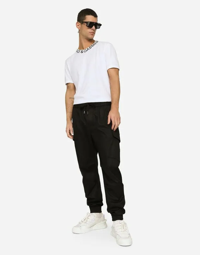 Dolce and Gabbana Trousers And Shorts Men Cotton Cargo Pants With Branded Tag Blue Dolce and Gabbana Trousers And Shorts Men Cotton Cargo Pants With Branded Tag Blue