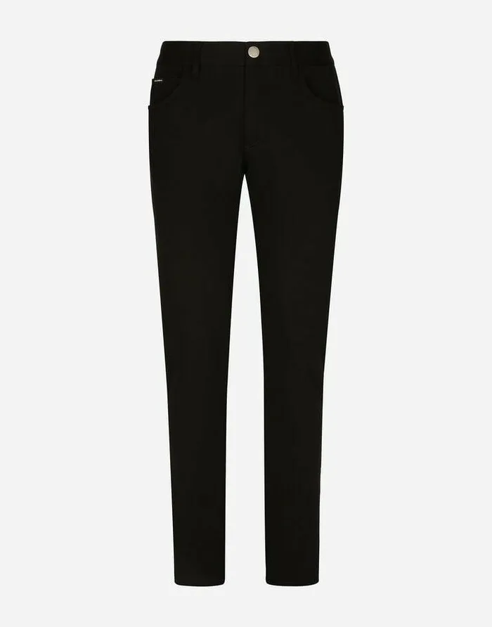Dolce and Gabbana Trousers And Shorts Men Fivepocket Stretch Jersey Pants Black Dolce and Gabbana Trousers And Shorts Men Fivepocket Stretch Jersey Pants Black