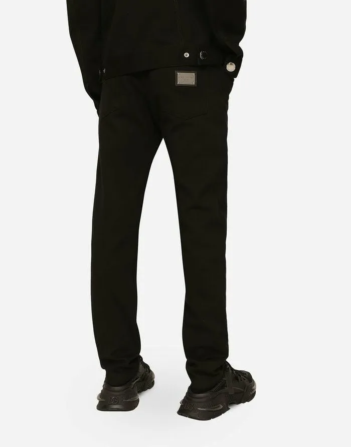 Dolce and Gabbana Trousers And Shorts Men Fivepocket Stretch Jersey Pants Black Dolce and Gabbana Trousers And Shorts Men Fivepocket Stretch Jersey Pants Black