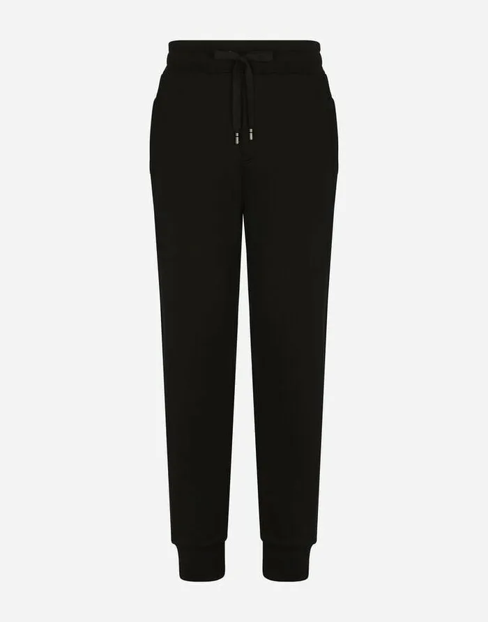 Dolce and Gabbana Trousers And Shorts Men Jersey Jogging Pants With DG Print Black Dolce and Gabbana Trousers And Shorts Men Jersey Jogging Pants With DG Print Black
