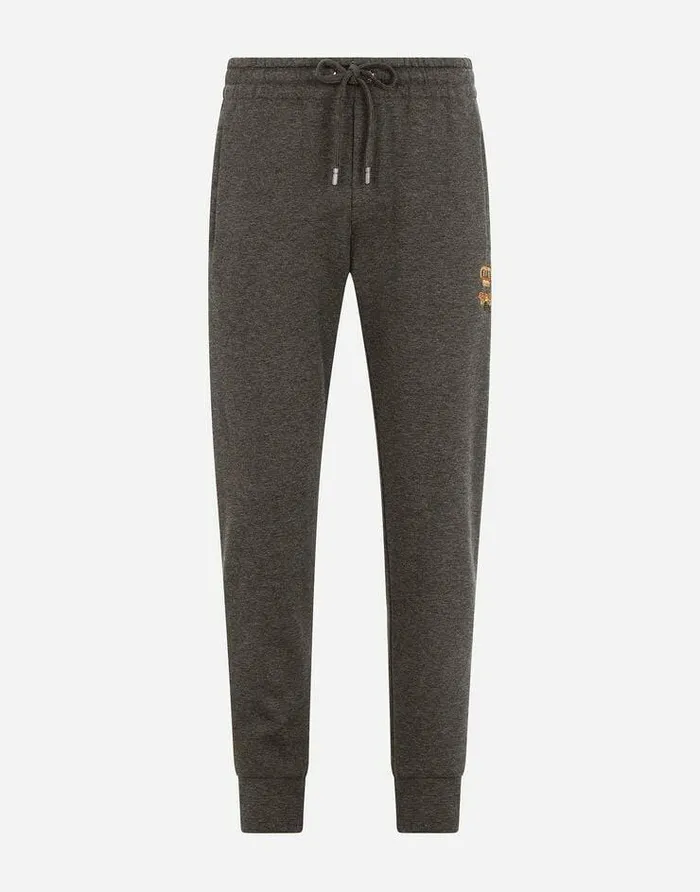 Dolce and Gabbana Trousers And Shorts Men Jersey Jogging Pants With Embroidery Grey Dolce and Gabbana Trousers And Shorts Men Jersey Jogging Pants With Embroidery Grey