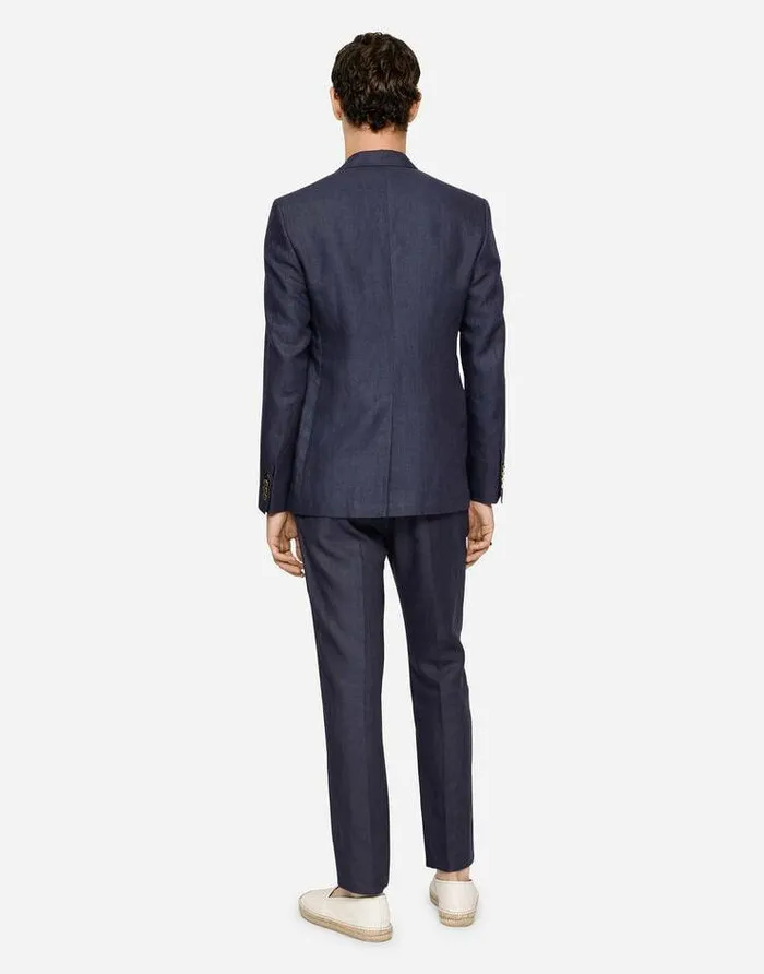 Dolce and Gabbana Trousers And Shorts Men Linen Pants Blue Dolce and Gabbana Trousers And Shorts Men Linen Pants Blue