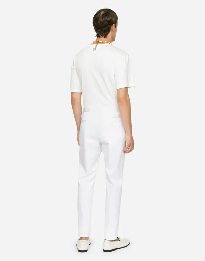 Dolce and Gabbana Trousers And Shorts Men Stretch Cotton Pants White Dolce and Gabbana Trousers And Shorts Men Stretch Cotton Pants White