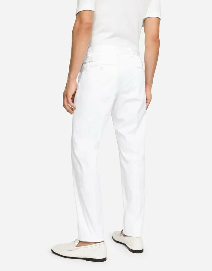 Dolce and Gabbana Trousers And Shorts Men Stretch Cotton Pants White Dolce and Gabbana Trousers And Shorts Men Stretch Cotton Pants White