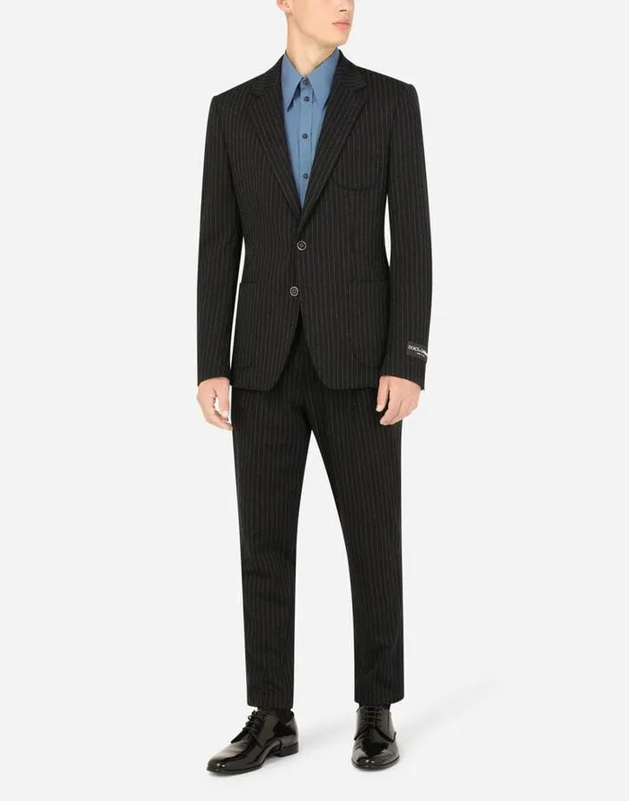 Dolce and Gabbana Trousers And Shorts Men Stretch Pinstripe Wool Jogging Pants Multicolor Dolce and Gabbana Trousers And Shorts Men Stretch Pinstripe Wool Jogging Pants Multicolor