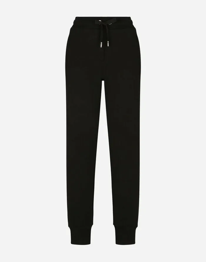 Dolce and Gabbana Trousers And Shorts Women Jersey Jogging Pants With Embossed Logo Black Dolce and Gabbana Trousers And Shorts Women Jersey Jogging Pants With Embossed Logo Black