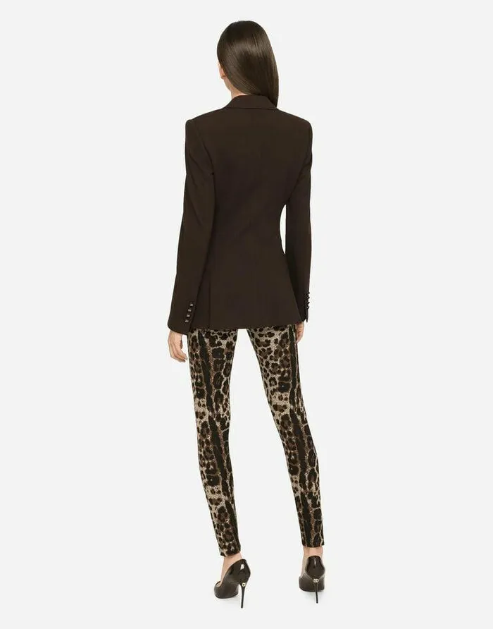 Dolce and Gabbana Trousers And Shorts Women Jersey Leggings With Jacquard Leopard Design Multicolor Dolce and Gabbana Trousers And Shorts Women Jersey Leggings With Jacquard Leopard Design Multicolor