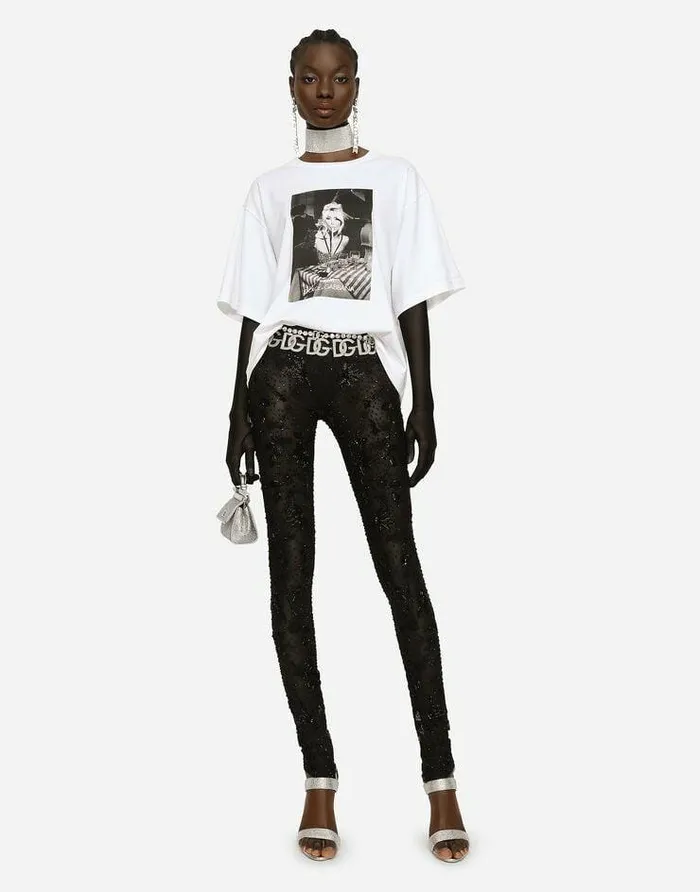Dolce and Gabbana Trousers And Shorts Women KIM DOLCEandGABBANA Tulle Leggings With Embroidery Multicolor Dolce and Gabbana Trousers And Shorts Women KIM DOLCEandGABBANA Tulle Leggings With Embroidery Multicolor