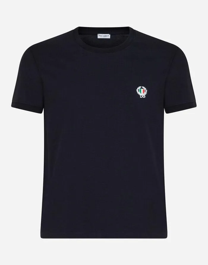 Dolce and Gabbana Underwear And Loungewear Men Roundneck Stretch Cotton Tshirt Blue Dolce and Gabbana Underwear And Loungewear Men Roundneck Stretch Cotton Tshirt Blue