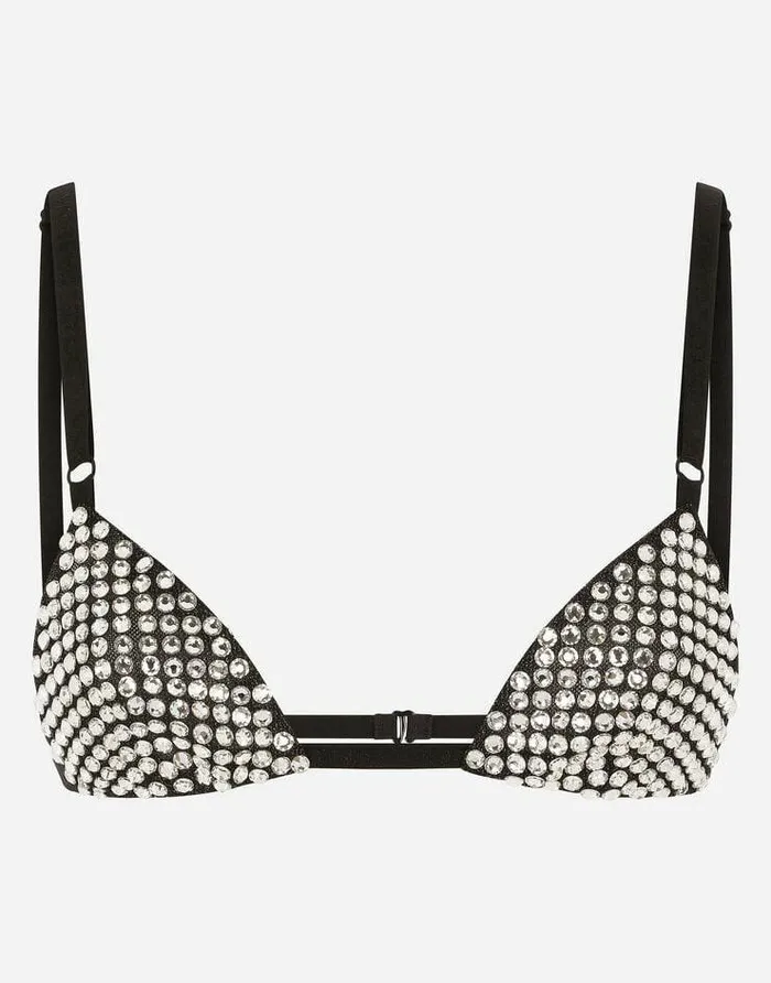 Dolce and Gabbana Underwear Women Rhinestoned Bra Multicolor
