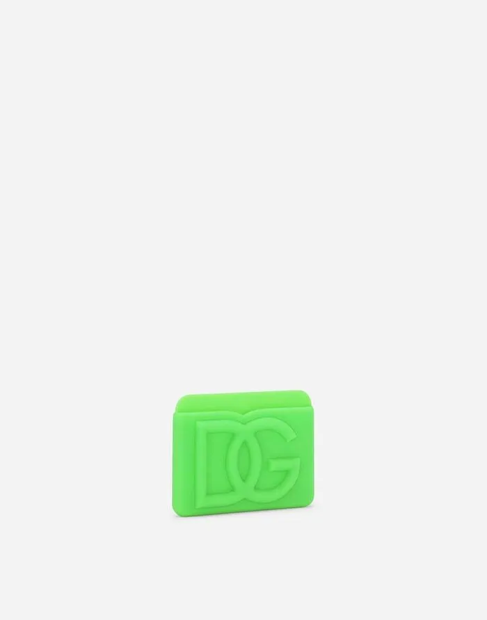 Dolce and Gabbana Wallets And Small Leather Goods Men Rubber Card Holder With Embossed Logo Green Dolce and Gabbana Wallets And Small Leather Goods Men Rubber Card Holder With Embossed Logo Green
