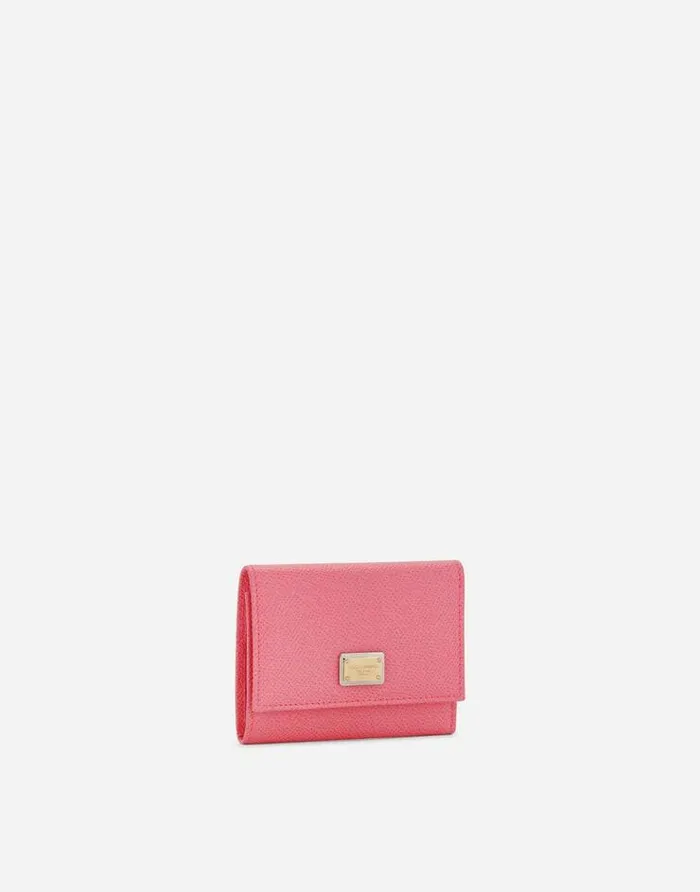 Dolce and Gabbana Wallets And Small Leather Goods Women Calfskin Wallet With Branded Plate Pink Dolce and Gabbana Wallets And Small Leather Goods Women Calfskin Wallet With Branded Plate Pink