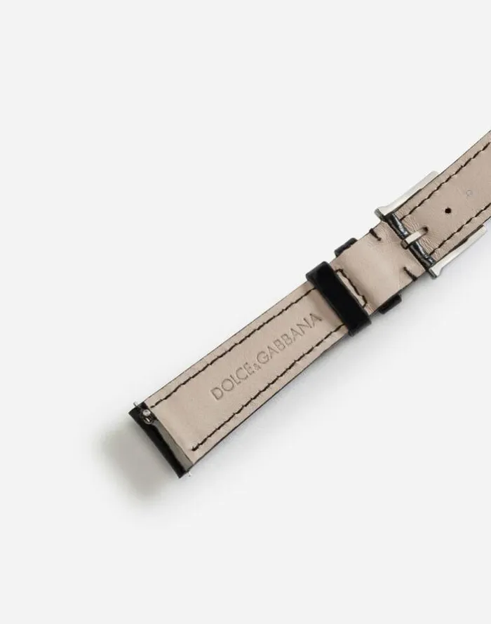Dolce and Gabbana WatchesandStraps Women Alligator Strap With Buckle And Hook In Steel Black Dolce and Gabbana WatchesandStraps Women Alligator Strap With Buckle And Hook In Steel Black
