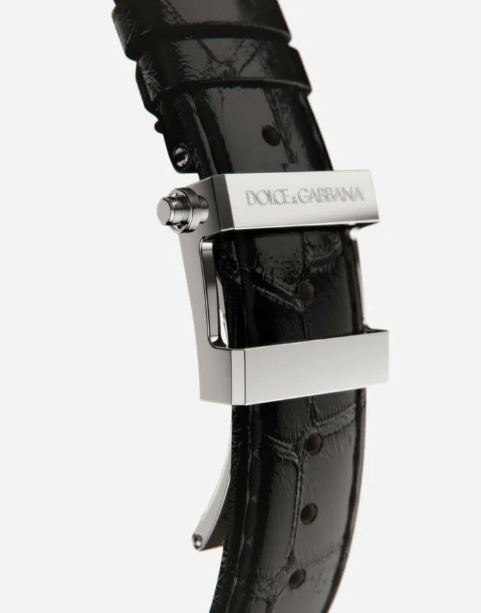 Dolce and Gabbana Watches Men DG7 Watch In Steel With Black Mother Of Pearl Black Dolce and Gabbana Watches Men DG7 Watch In Steel With Black Mother Of Pearl Black