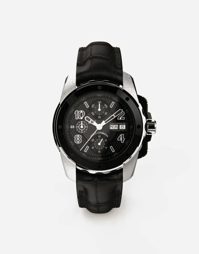 Dolce and Gabbana Watches Men DS5 Watch In White Gold And Steel With Pvd Coating Black Dolce and Gabbana Watches Men DS5 Watch In White Gold And Steel With Pvd Coating Black
