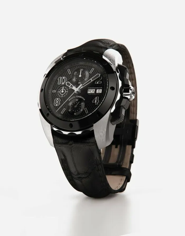 Dolce and Gabbana Watches Men DS5 Watch In White Gold And Steel With Pvd Coating Black Dolce and Gabbana Watches Men DS5 Watch In White Gold And Steel With Pvd Coating Black