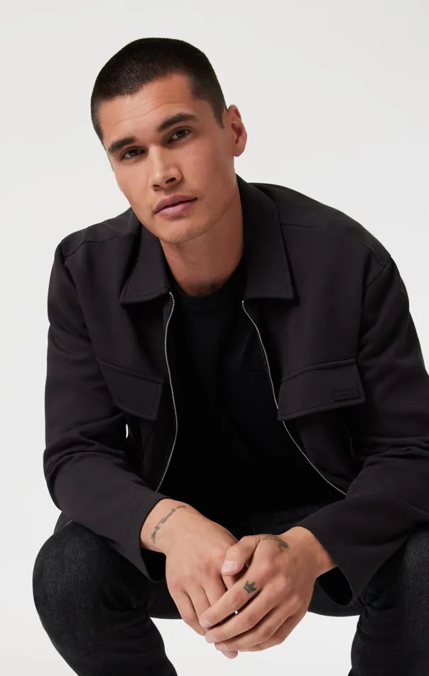 Double Pocket ZipUp Jacket In Black Men Mavi Jeans Jackets Double Pocket ZipUp Jacket In Black Men Mavi Jeans Jackets