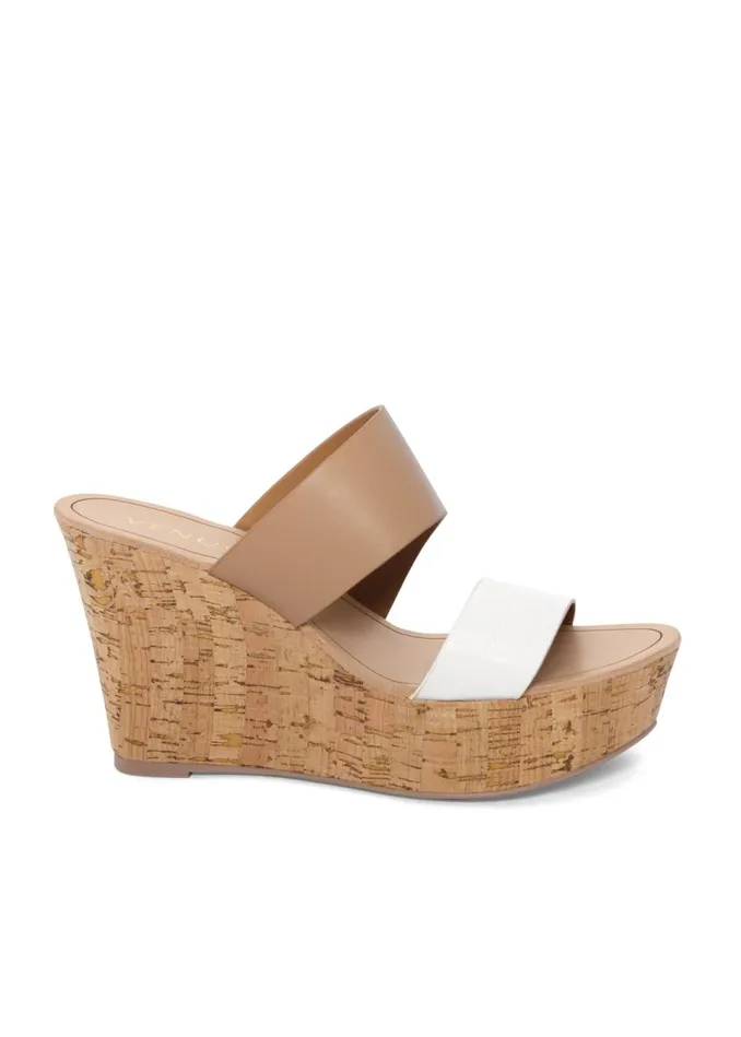 DOUBLE STRAP CORK WEDGES Tan Multi Women VENUS Sandals and Wedges
