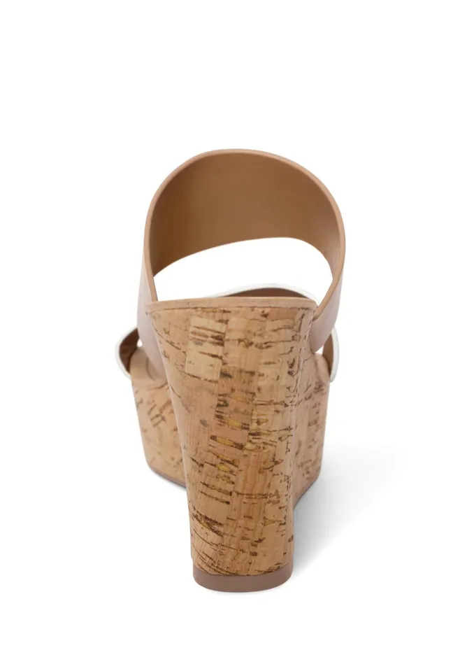 DOUBLE STRAP CORK WEDGES Tan Multi Women VENUS Sandals and Wedges