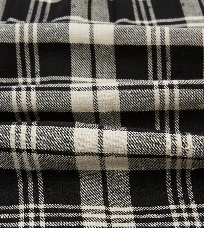 Drake039s Black And White Check Brushed Cotton TwoPocket Work Shirt 8211 Shirts