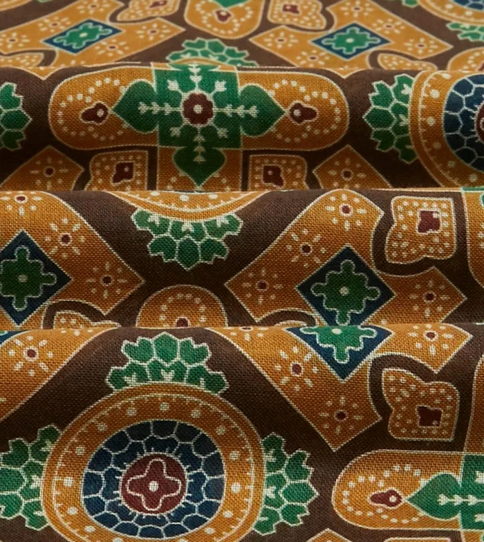 Drake039s Brown And Red Medallion Print WoolSilk Scarf 8211 Accessories