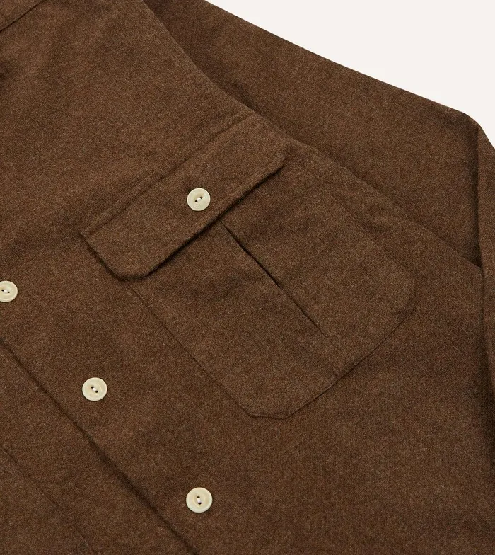 Drake039s Brown Wool TwoPocket Work Shirt 8211 Shirts