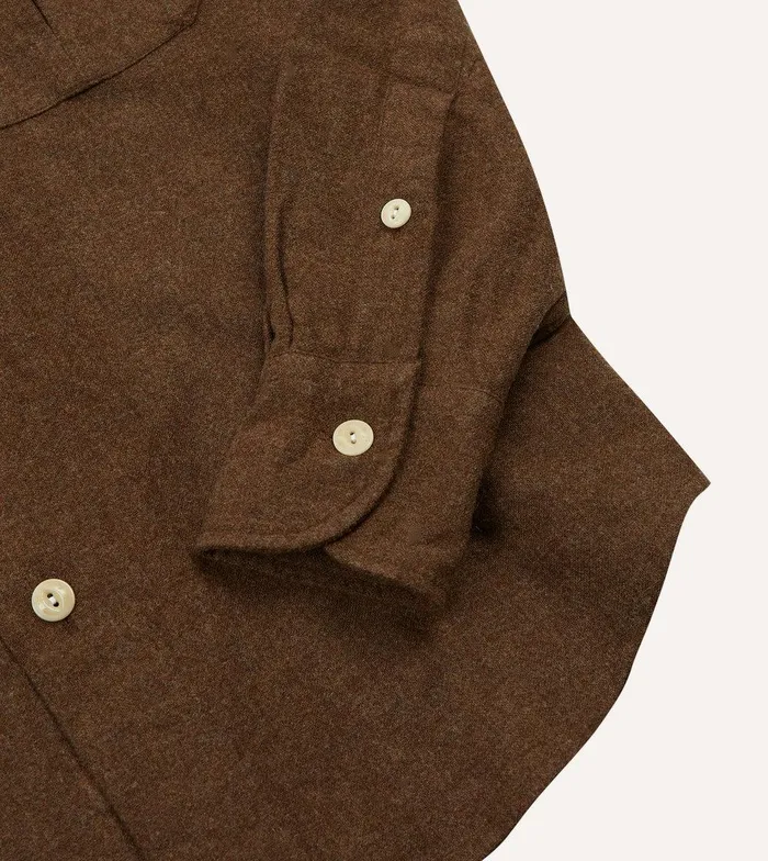 Drake039s Brown Wool TwoPocket Work Shirt 8211 Shirts