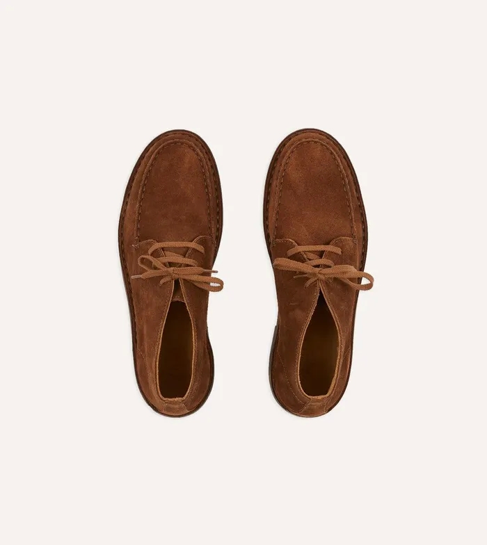 Drake039s Crosby MocToe Chukka Boot Light Brown Roughout Suede With Rubber Sole 8211 Footwear
