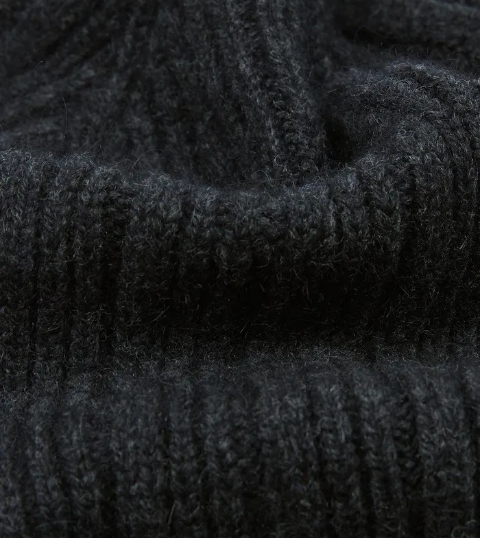 Drake039s Dark Grey Angora Lambswool Ribbed Knit Cap 8211 Accessories