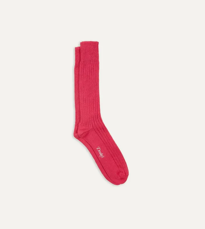 Drake039s Dark Pink Cotton Sports Socks 8211 Accessories