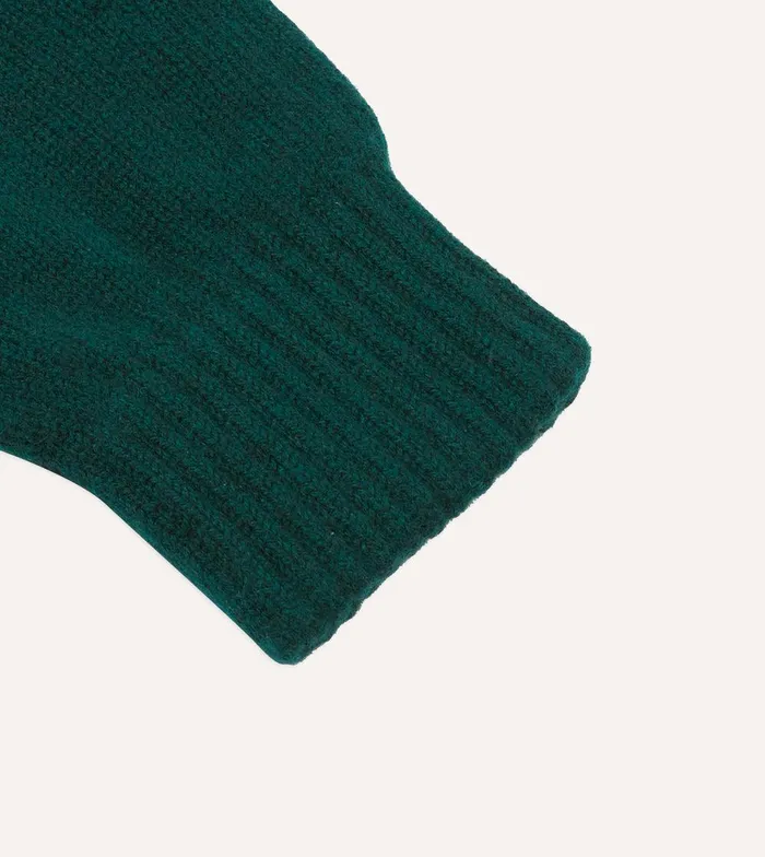 Drake039s Forest Green Cashmere Knitted Gloves 8211 Accessories Drake039s Forest Green Cashmere Knitted Gloves 8211 Accessories