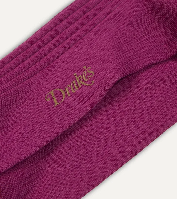 Drake039s Fuchsia Cotton OvertheCalf Socks 8211 Accessories
