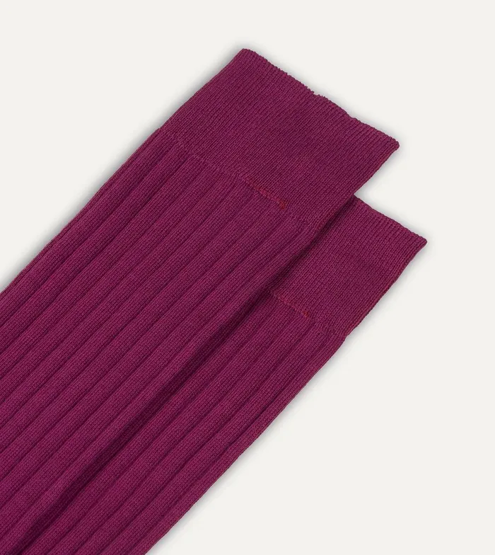Drake039s Fuchsia Cotton OvertheCalf Socks 8211 Accessories