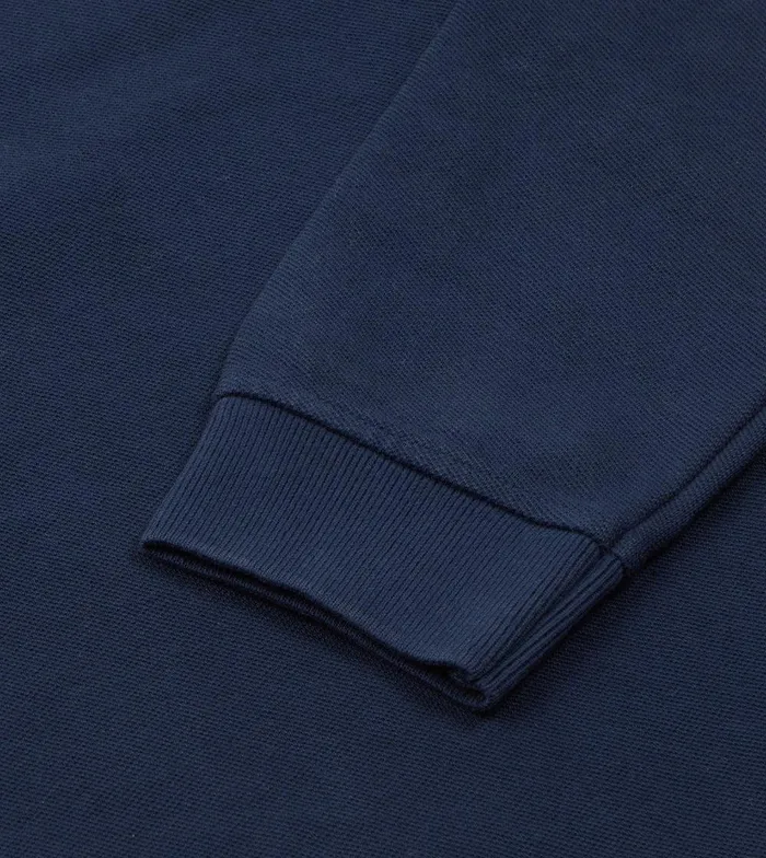 Drake039s Navy Pique Cotton LongSleeve Polo Shirt 8211 Clothing