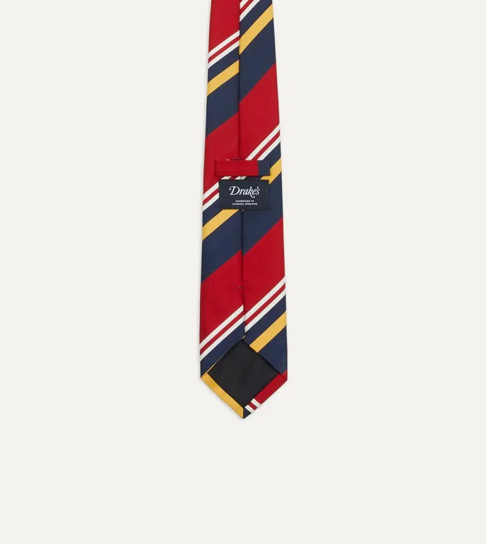 Drake039s Navy Red And Yellow Baiadera Stripe Mogador Tipped Tie 8211 Ties