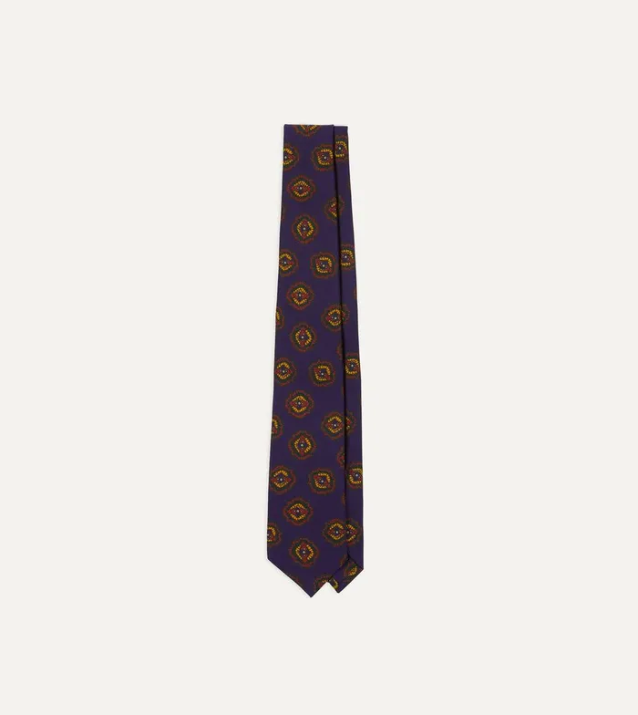 Drake039s Purple Baroque Paisley 36oz Madder Silk Self Tipped Tie 8211 Ties