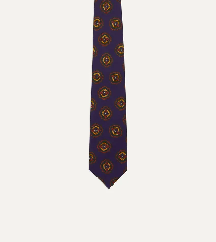 Drake039s Purple Baroque Paisley 36oz Madder Silk Self Tipped Tie 8211 Ties